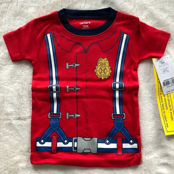 4pc Firefighter Baby Boys pajamas set - 12mths - Picture 5 of 8